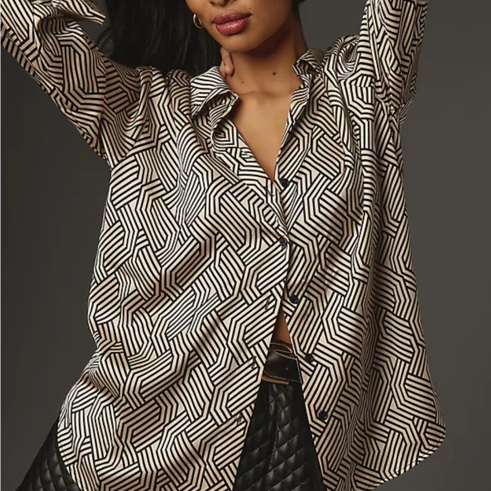 Sanctuary Geometric Black and White Women's Top